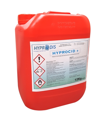 Peroxyde d´hydrogène 50% stabilsé décontaminant acidifiant nettoyant  HYPROCID+