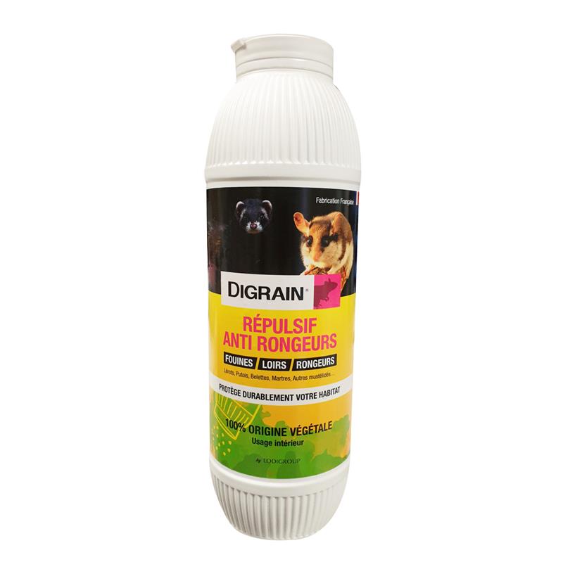 DIGRAIN Répulsif Anti Rongeur, Fouine, Loir - Poudre d'origine Végétale à  Répandre - Flacon 500g : : Jardin