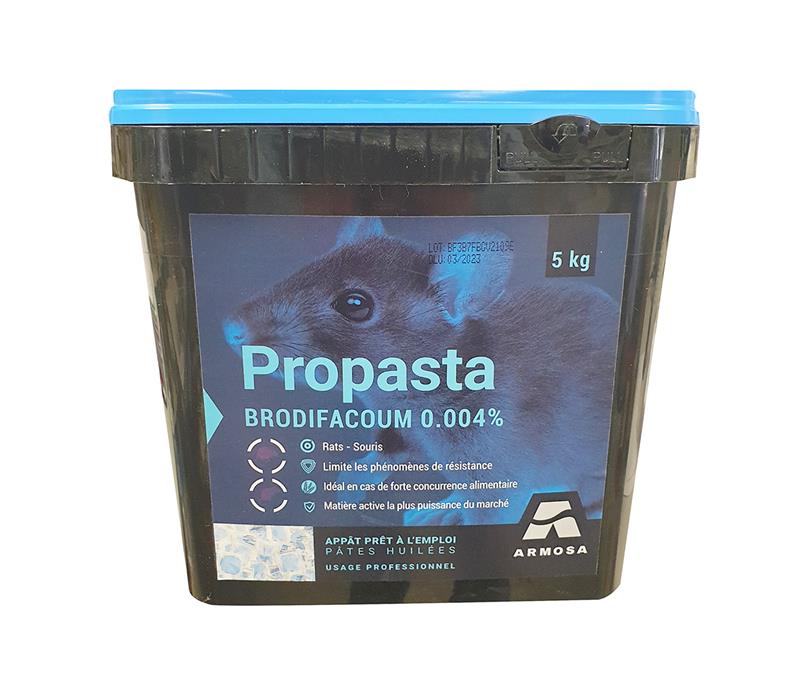 15 pâtes rodenticides Brodifacoum 0,0025% pour intérieur, mur, plafond