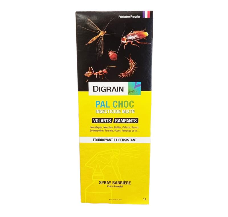 Laque insecticide choc Digrain PAL CHOC contre volants et rampants 1L