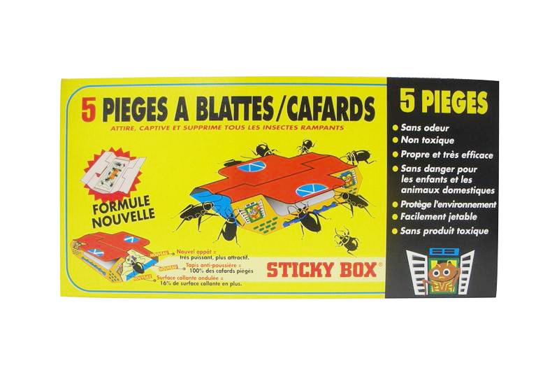 STICKY BOX Piège de glue blattes cafards digrain lot de 5