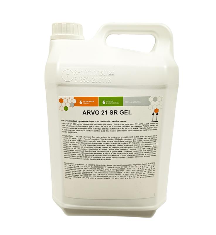 Gel hydroalcoolique ARVO 21 SR GEL Bidon de 5L