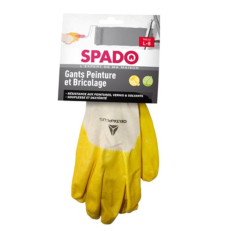 Gants bricolage peinture vernis et solvant SPADO