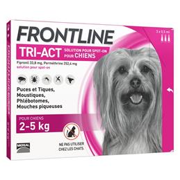 Frontline TRI ACT chien XS (2 à 5 kg) 6 pipettes Frontline TRI ACT chien XS (2 à 5 kg) 6 pipettes
